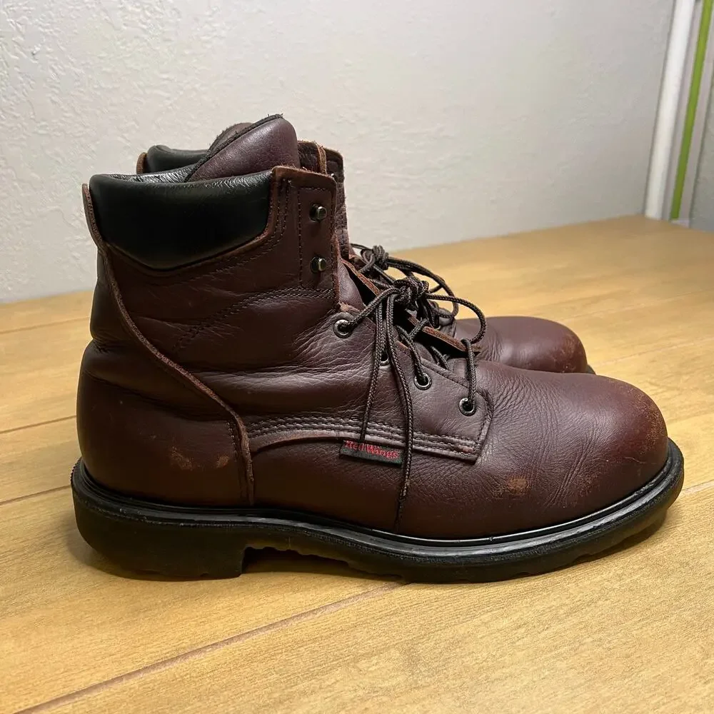 Red Wing 606 Leather Work Boots Soft Toe‎ EH USA Made Brown Men’s Size 14 E2